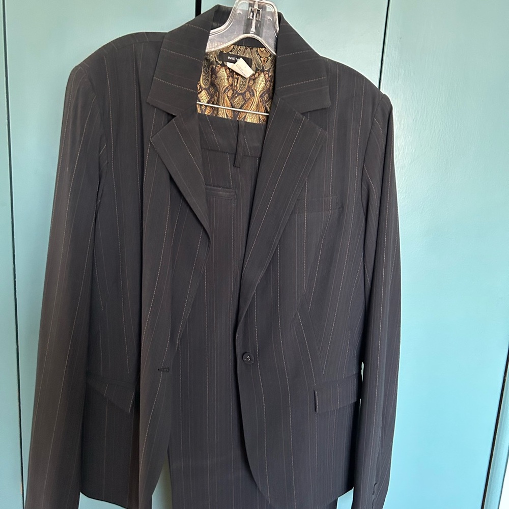Classic Black Pinstripe Tall Women's Suit